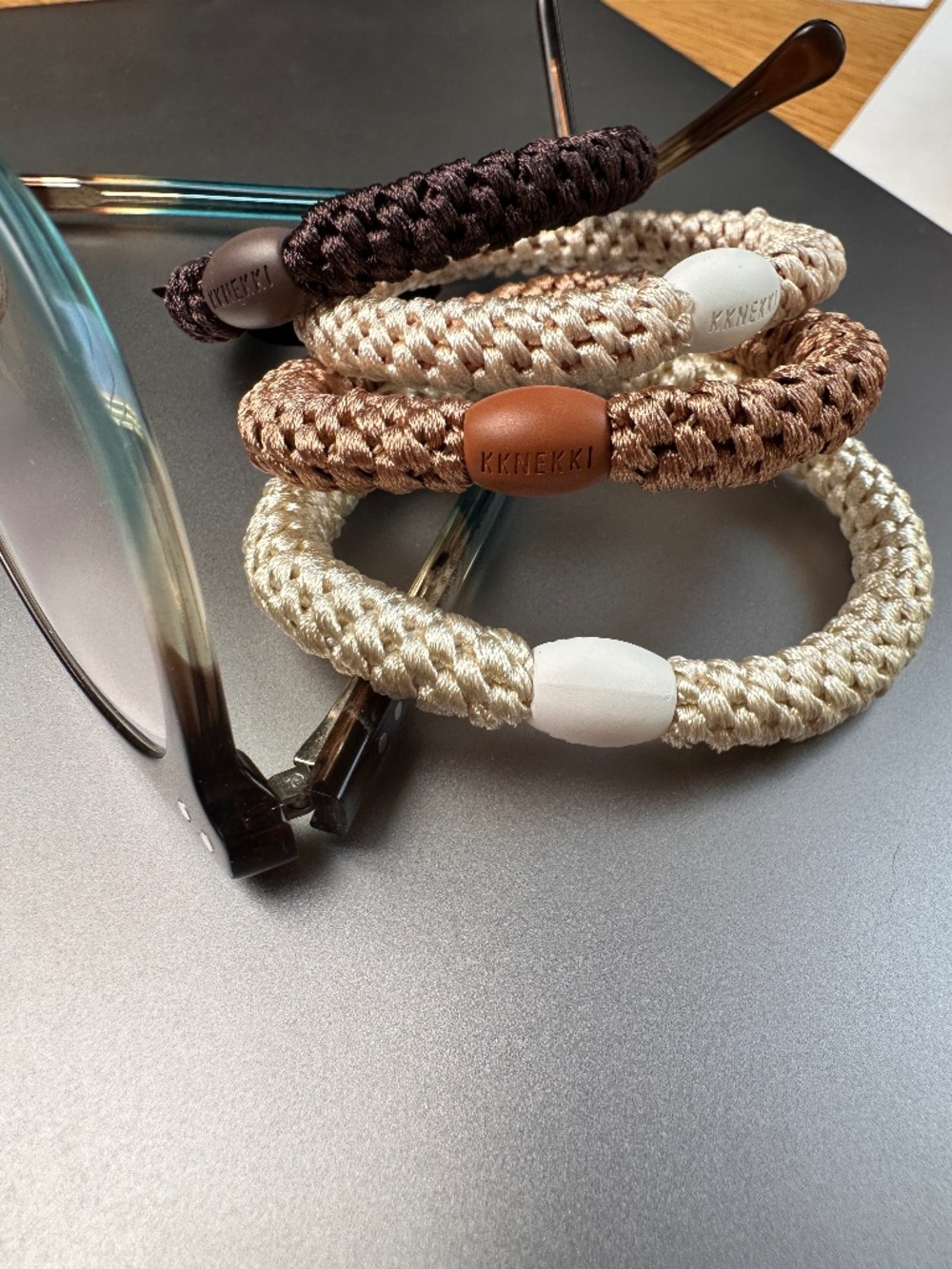 NWT 4-Bundle KKNEKKI Authentic Original Hair Ties Elastics Warm Desert Colors